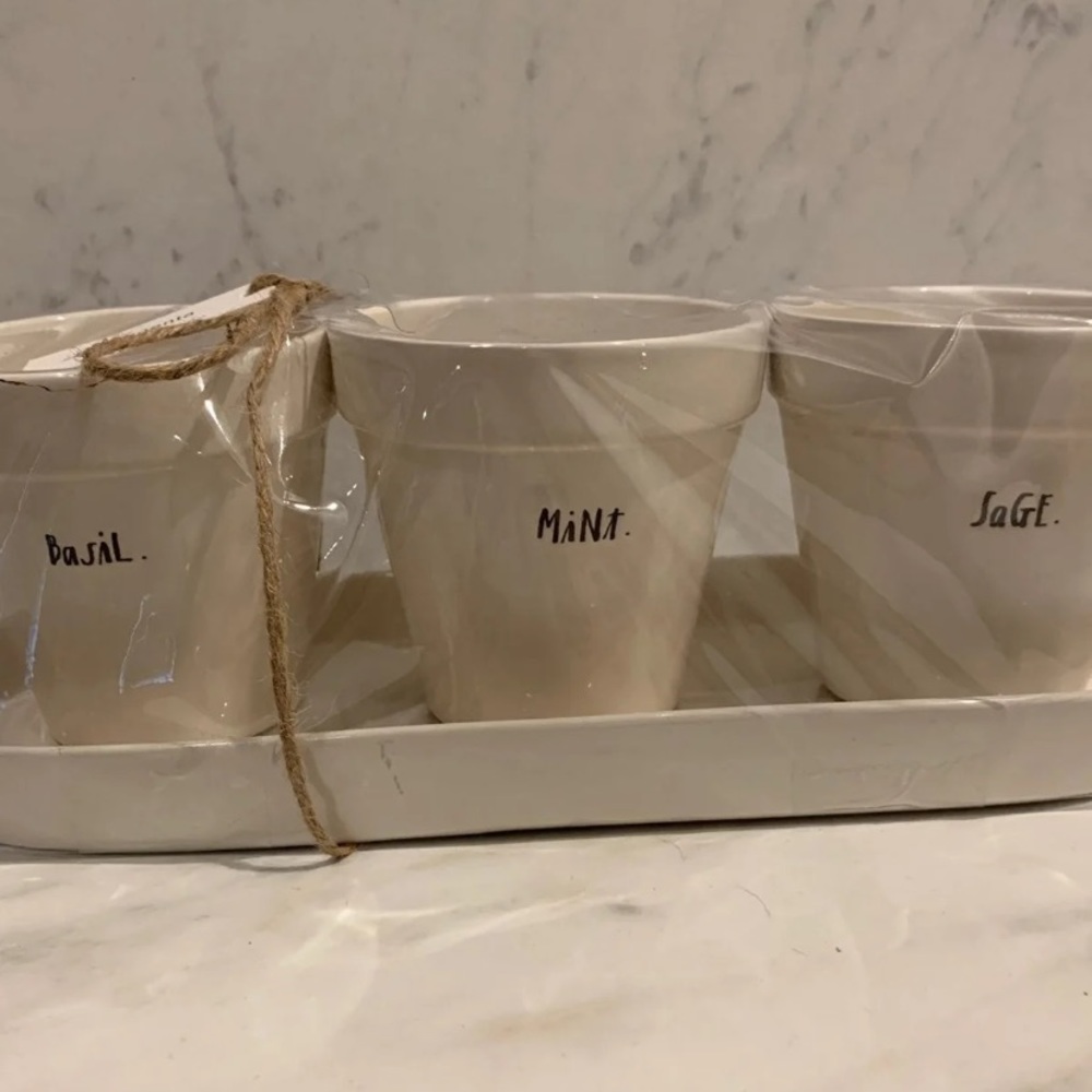 Rae Dunn herb planter set new